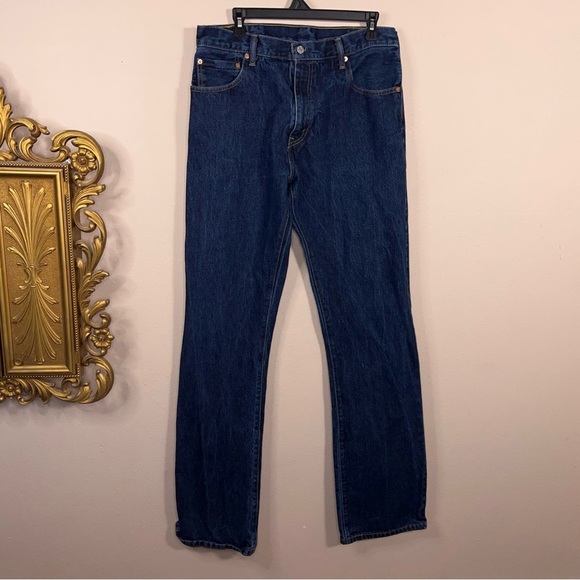 34x37 Levis 517 Dark Blue Denim Jeans Cotton Boot Cut Style - Picture 13 of 14